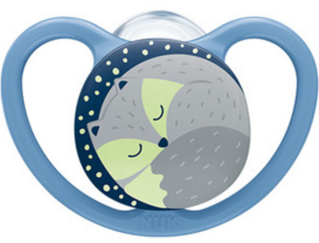 누크 유아용 스페이스 야광 나이트 노리개젖꼭지, S2(6~18개월), 여우, 1개