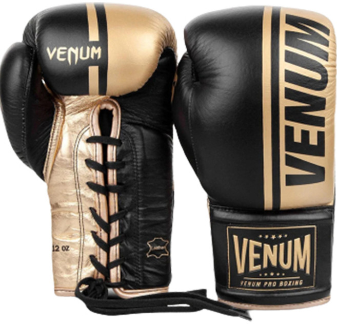 Venom Shield Pro 拳擊手套, 黑色 金色, 1組