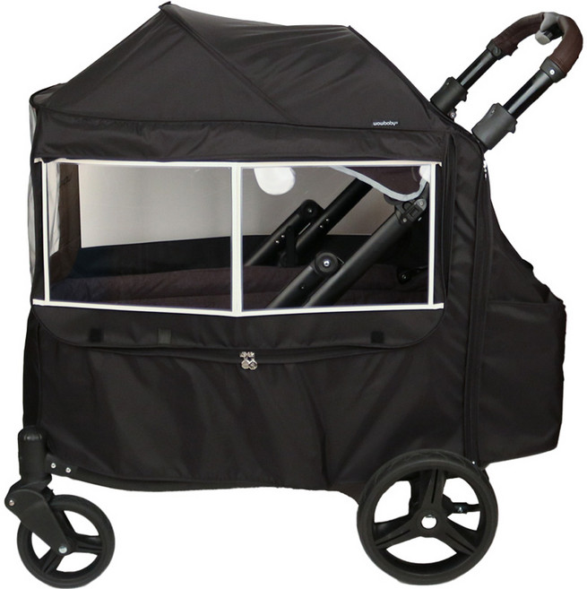 와우베이비 폼포라 웨건 사계절커버, 블랙, 1개