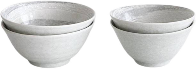 로코리빙 이찌하라 공기대접 2종 x 2p 세트, 화이트, 공기 2p + 대접 2p