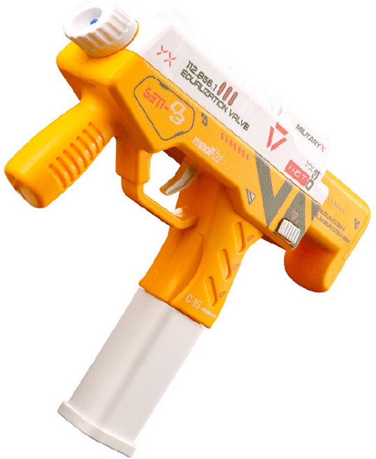 자동펌프 물통 전동 워터건 MP9, 노랑색, 1개