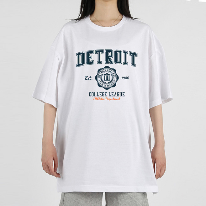 에어플레인 디트로이트 오버핏 통기성 반팔 옆트임 티셔츠