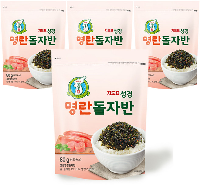 지도표성경 명란돌자반, 80g, 4개