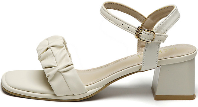 잭앤질 여성용 블라썸 셔링 통굽 샌들 JB3311