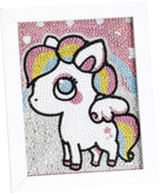 홈데코 액자포함 어린이 캐릭터 보석십자수 25 유니콘, 혼합색상, 1개