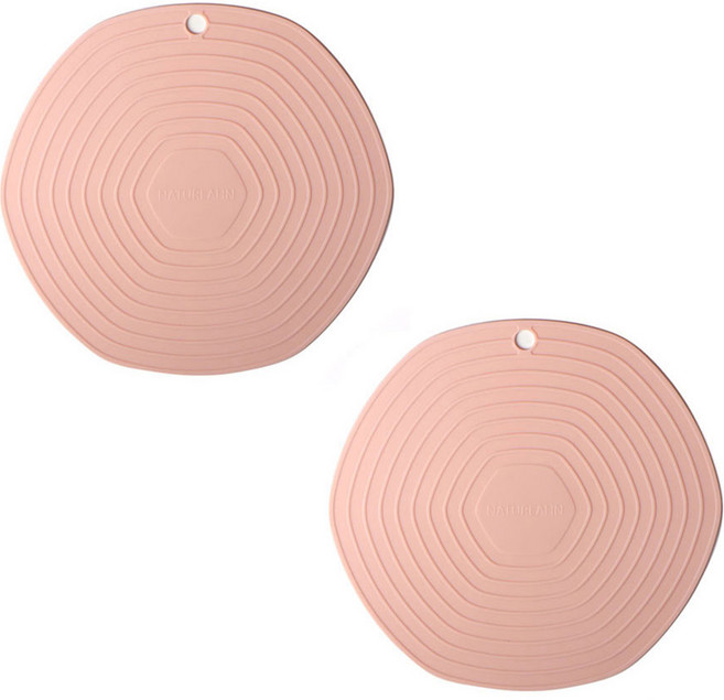 네이처안 인덕션 전용 실리콘 보호매트 소, 핑크, 2개