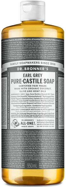 닥터브로너스 얼그레이 페이스 앤 바디 퓨어 캐스틸 솝 바디워시, 950ml, 1개 - 쿠팡