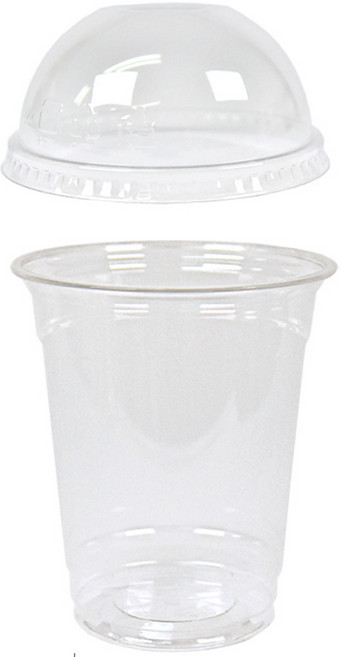 대성산업 지름 92mm PET 투명컵 + 지름 92mm 돔리드 세트, 420ml, 100개, 1세트