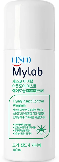 세스코마이랩 아웃도어 미스트 에어로솔 무향 모기기피제, 100ml, 1개 - 쿠팡