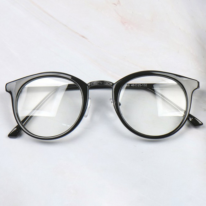 멜라크메 도톰한 라운드 캣츠 메탈 안경테