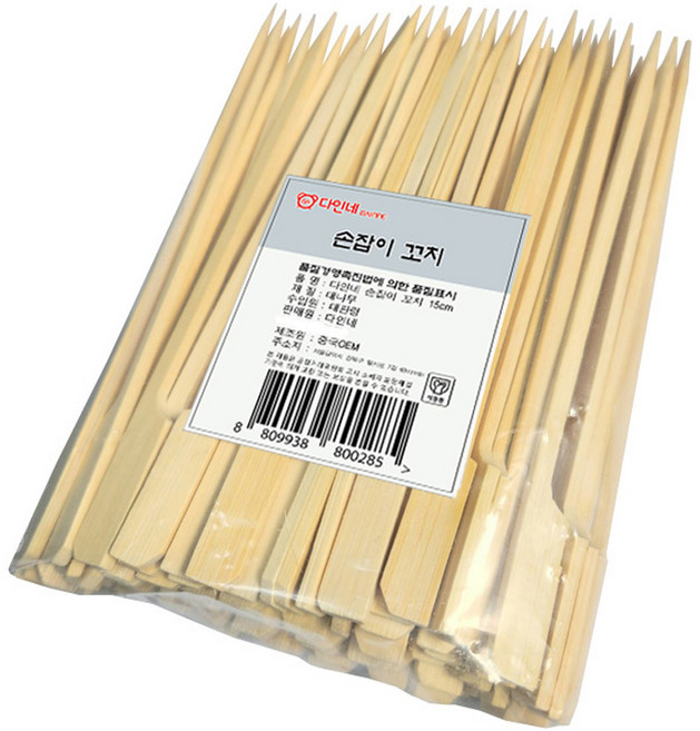다인네 대나무 손잡이 꼬치 15cm, 1개, 100개입