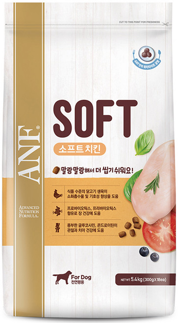 ANF 전연령용 독 소프트사료, 닭, 5.4kg, 1개