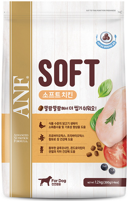 ANF 전연령용 독 소프트사료, 닭, 1.2kg, 1개