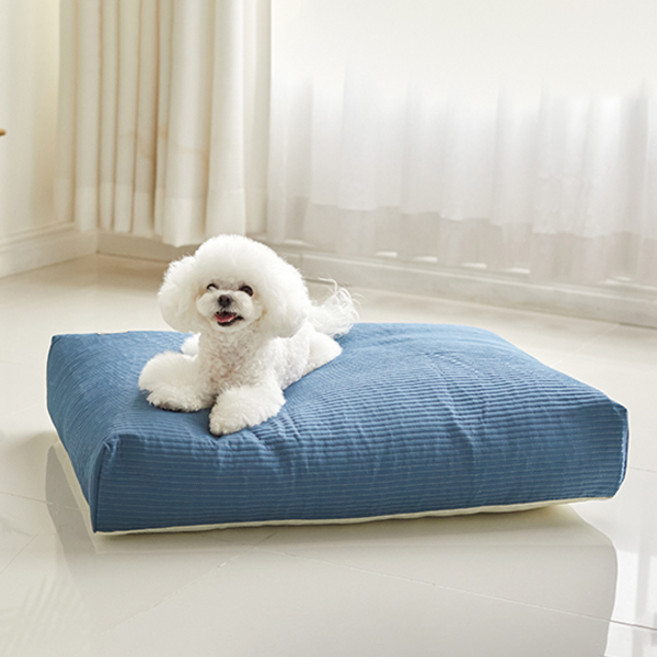 바비숑 반려동물 스너그 베드 커버, 네이비, 1개