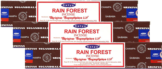 나그참파코리아 사티아 인센스 스틱 15g x 3p, 레인 포레스트