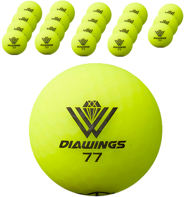 다이아윙스 고반발 골프공 무광 2피스 42.8mm M3, 옐로우, 20개입, 1개