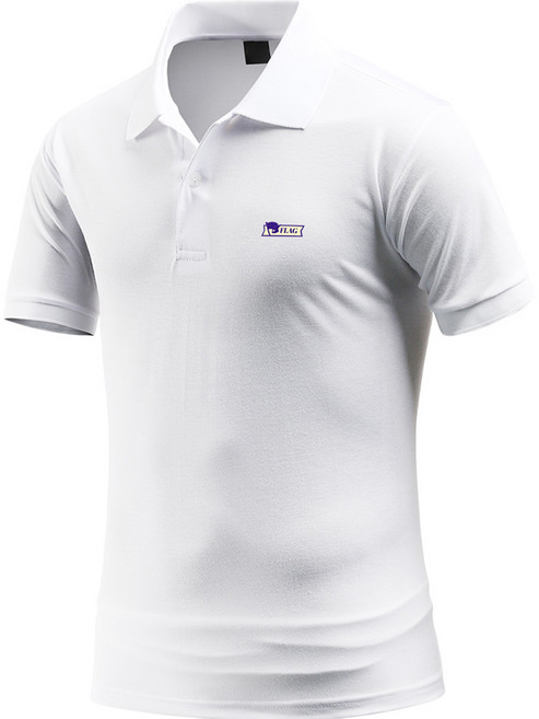 다꾸앙 남성용 퍼플 플래그 반팔 카라 티셔츠 F05P7_qp5082