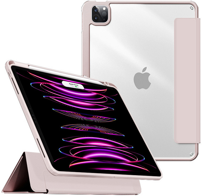 제이로드 슈퍼클리어 분리형 펜슬 수납 태블릿 케이스, 베이비핑크, 1개