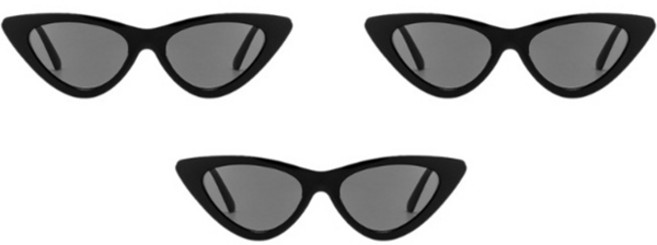 미미파티 힙한 인싸 레트로 선글라스, 블랙 삼각, 3개