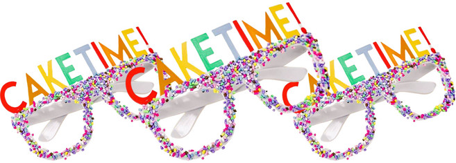 조이파티 생일안경 CAKE TIME, 혼합색상, 3개