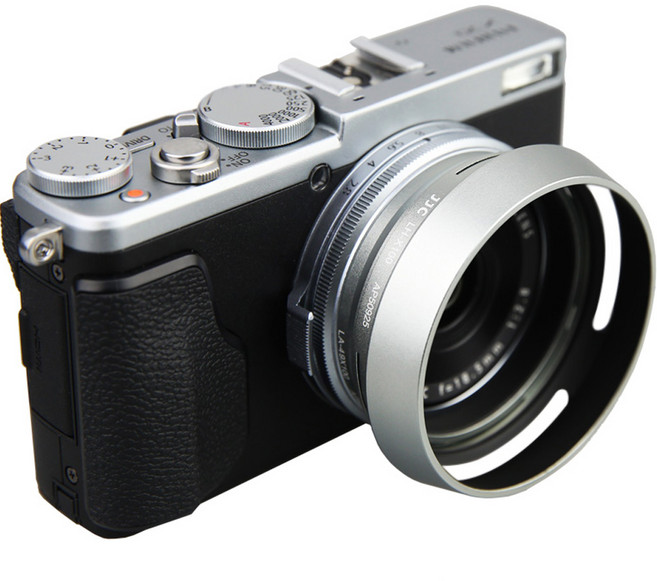 JJC 후지필름 X100VI / X100V / X100F / X100T / X100 / X100S 카메라 렌즈 원형 후드 실버, LH-X100, 1개