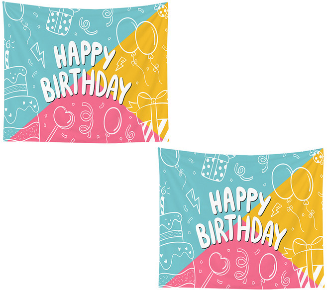 모던리빙 생일 축하 패브릭 포스터 가리개 2p, 생일3