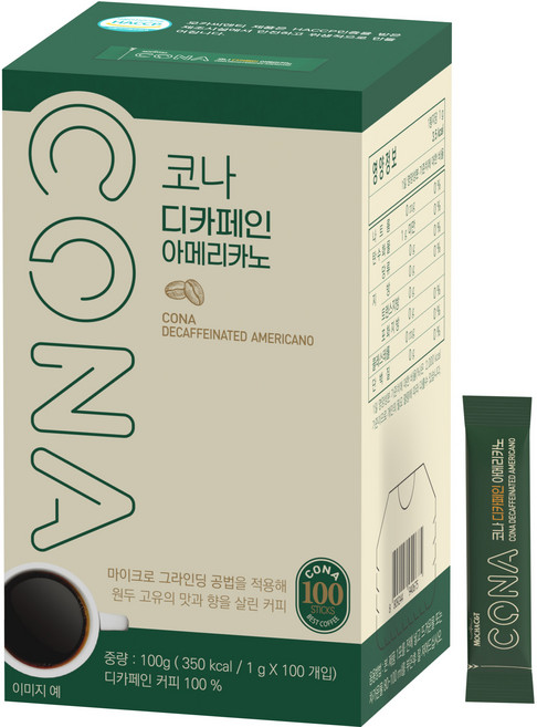CONA 디카페인 아메리카노 원두커피믹스, 1g, 100개입, 1개