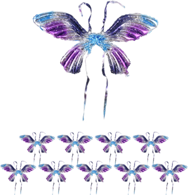 MEO 홈 생일파티 나비 날개풍선 믹스윙 샤이닝, 네이비퍼플, 10개