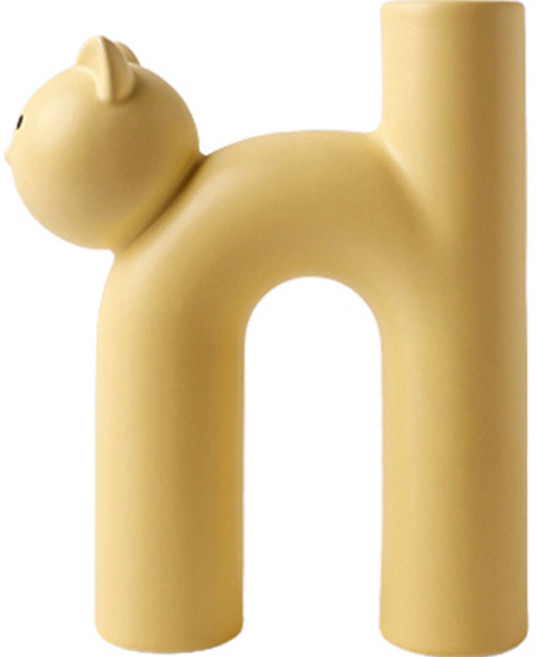 젊은이마켓 도자기 고양이 화병, 레몬크림