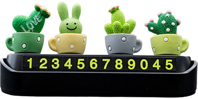 리버폭스 야광 선인장 주차번호 알림판, 블랙, 1개