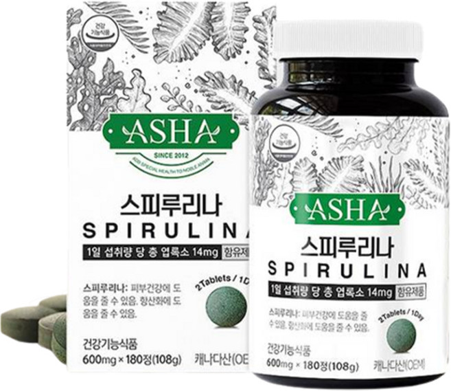 아샤 스피루리나 3개월분 108g, 180정, 1개