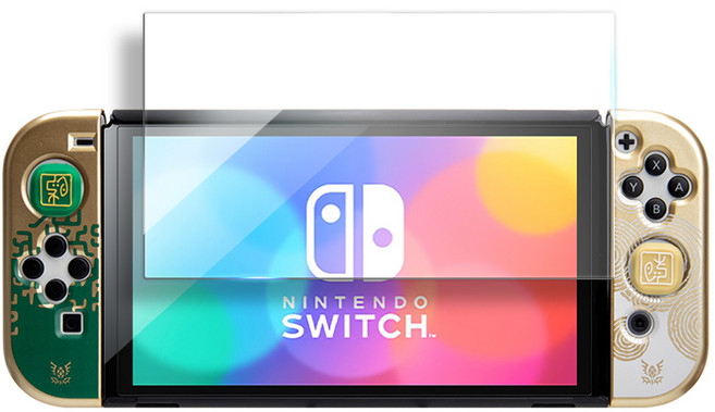 호후 닌텐도 스위치 OLED 케이스 + 조이콘 스틱커버 + 액정 필름 티어스오브더킹덤 세트 블랙, 1세트