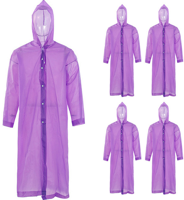 모리트 두꺼운 다회용 우비, 퍼플, 5개