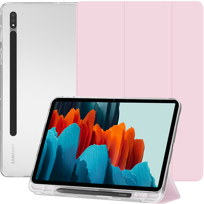 제이로드 클리어 S펜 수납 태블릿 PC 케이스, 베이비핑크, 1개