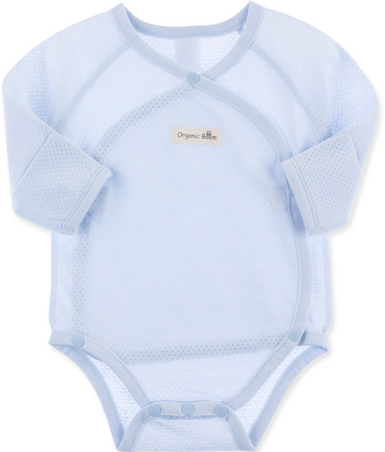 오가닉붐 매쉬 자카드 스냅 통기성 배냇 바디슈트