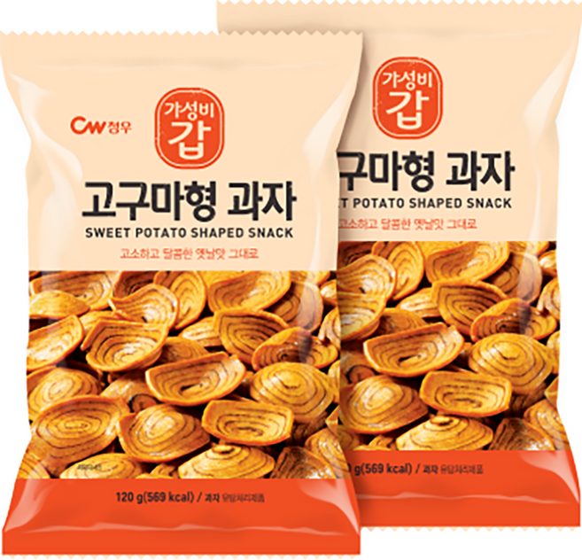 청우식품 고구마형 과자, 120g, 2개