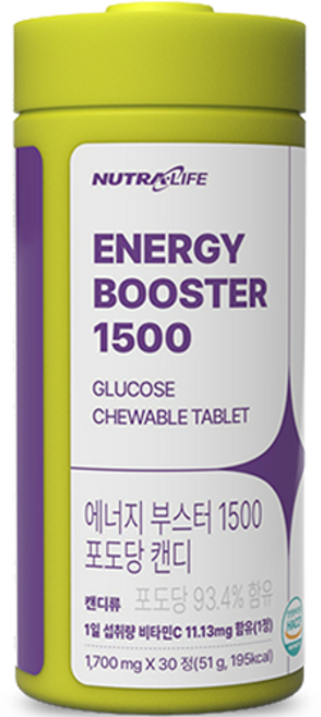 뉴트라라이프 에너지 부스터 1500 포도당 캔디, 51g, 1개