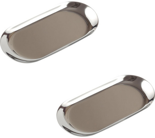 에버하우스 스테인레스 타원 액세서리 트레이 2p, 실버