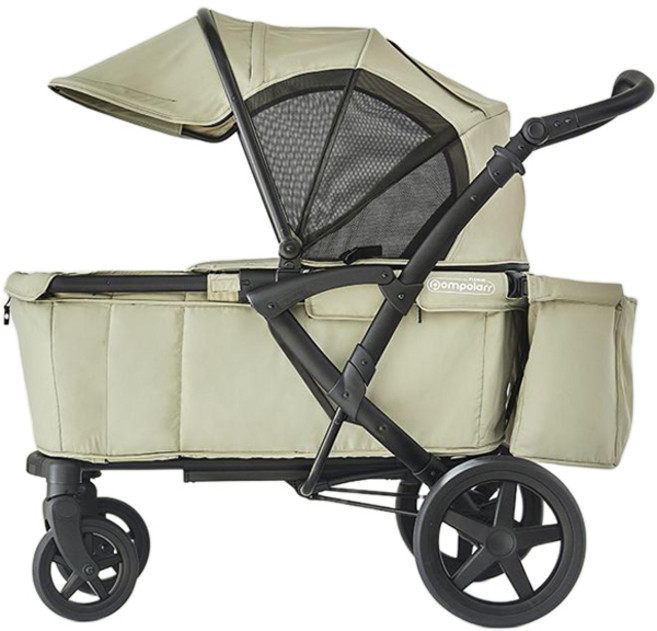 폼포라 플렉시블 접이식 프리미엄 플레런 유아웨건, 올리브 그린