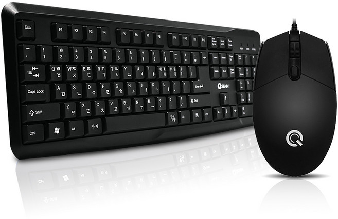 큐센 USB 키보드 마우스 세트, 일반형, KM2500 Plus