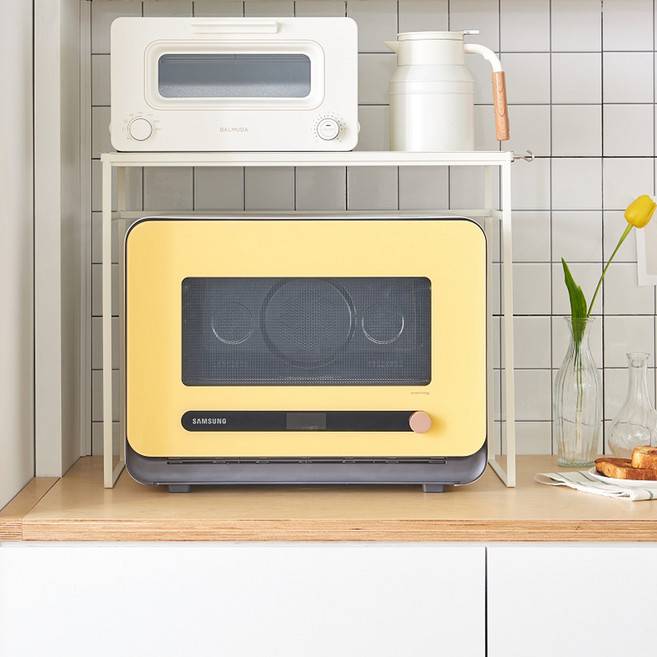 맘스토리 맘마존 오븐렌지대 정리 선반 수납 랙, 크림베이지, 1개