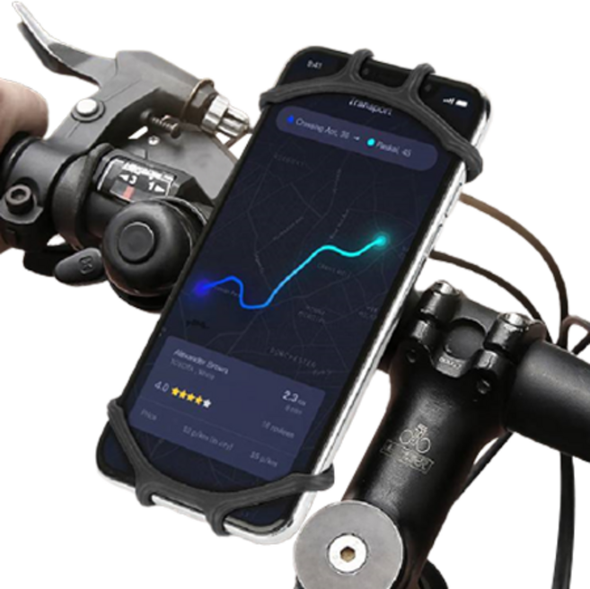 Starker 360度旋轉緊抓式機車與自行車手機支架, 黑色, 1個, 單品