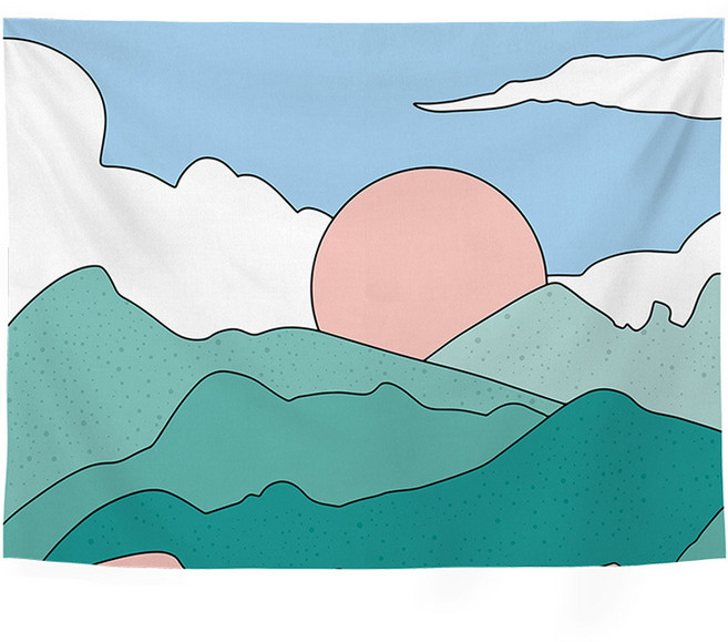 메키고 컬러포인트 아트 패브릭월 행잉 포스터, 일출