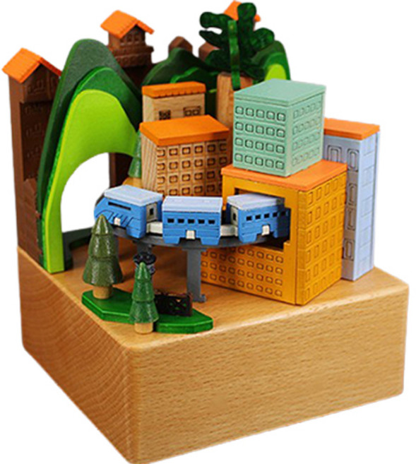 데이즈온샵 8음악 선물 회전기차 무드 보물상자 뮤직박스 오르골, 혼합색상