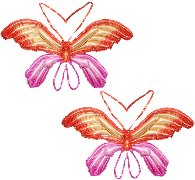 피앤비유니티 나비날개 + 어깨끈 세트, 레드핑크, 2세트