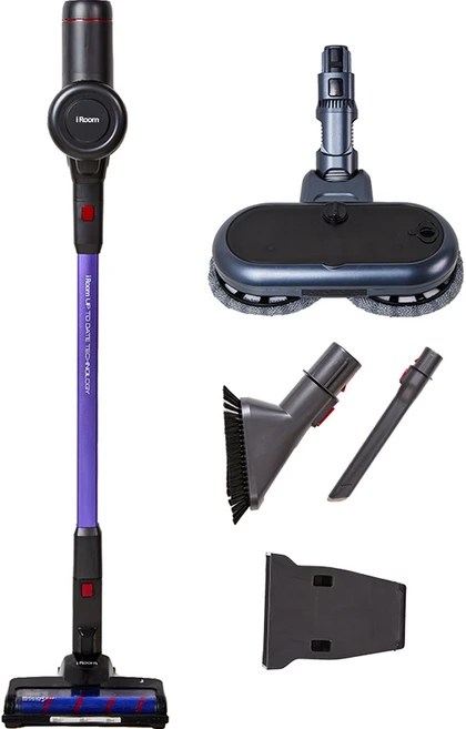 iRoom 무선 스틱형청소기 + 물걸레 키트 AST-009 MEGA, 보라