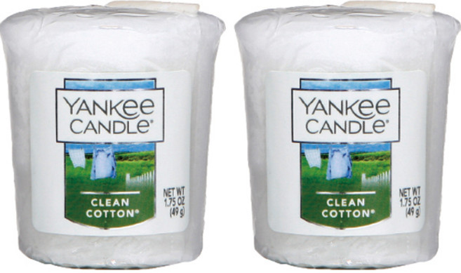 양키캔들 보티브 캔들, 클린코튼, 49g, 2개