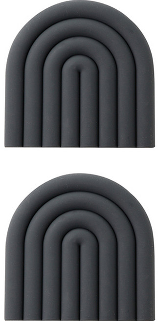 아리코 레인보우 실리콘 냄비받침, 그레이, 2개