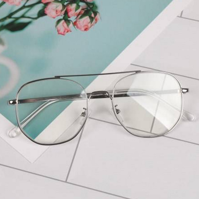 TheBrille 男女通用雙橋方形金屬飛行員眼鏡框