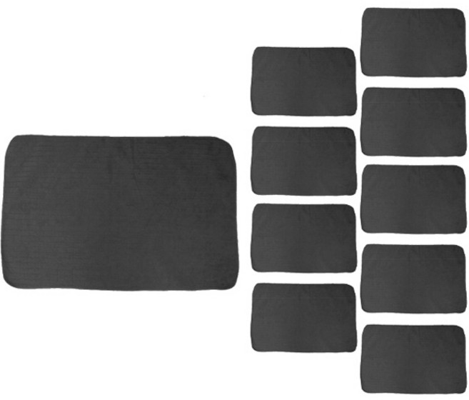 크린메이트 극세사 바둑 손걸레 회색, 10개, 그레이